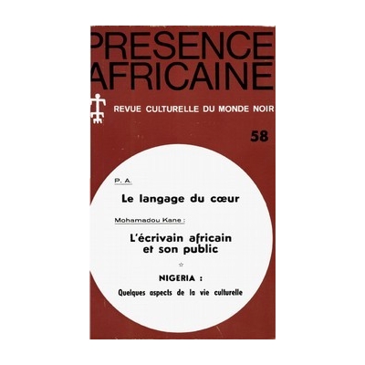 REVUE PRESENCE AFRICAINE N° 58