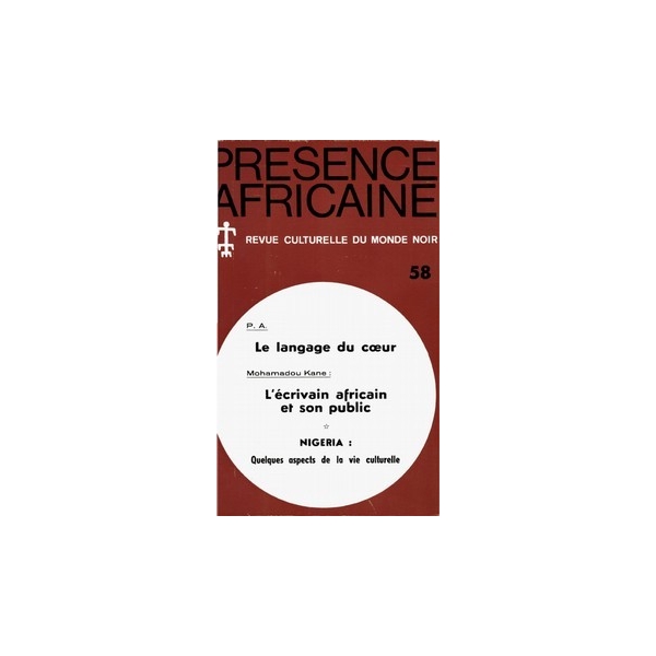 REVUE PRESENCE AFRICAINE N° 58