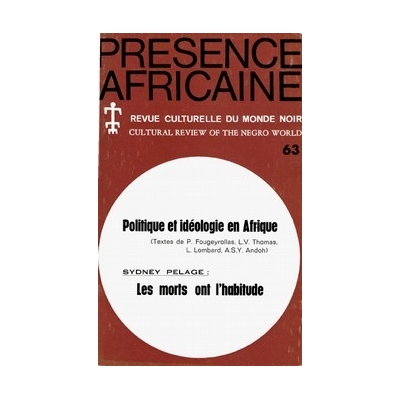 REVUE PRESENCE AFRICAINE N° 63