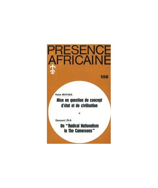 REVUE PRESENCE AFRICAINE N° 108