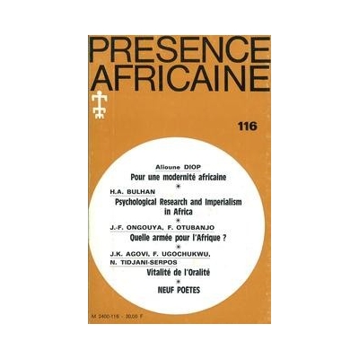 REVUE PRESENCE AFRICAINE N° 116