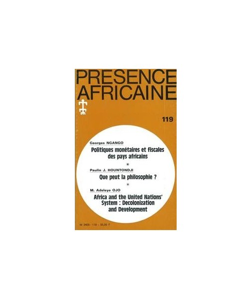 REVUE PRESENCE AFRICAINE N° 119