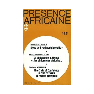 REVUE PRESENCE AFRICAINE N° 123