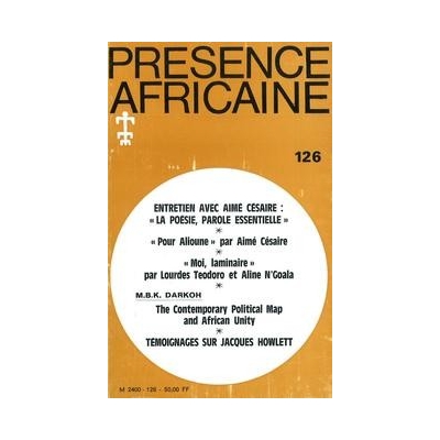 REVUE PRESENCE AFRICAINE N° 126